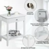2er Set Nachttisch mit Schublade Sofatisch aus Holz für Schlafzimmer 47,5 x 36 x 62 cm Weiß