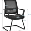 2er Set Netz Bürostuhl mit Rückenlehne bis 136kg belastbar 60 x 54,5 x 94 cm Schwarz