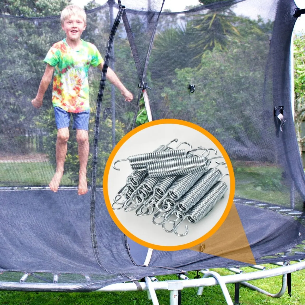 20er SetPack Trampolinfedern 14 cm schwere verzinkte Stahlfedern mit T-Haken-Zugwerkzeug