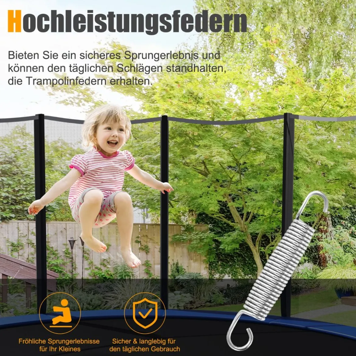 20er SetPack Trampolinfedern 14 cm schwere verzinkte Stahlfedern mit T-Haken-Zugwerkzeug