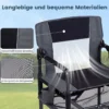 2er Set Regiestuhl Klappbar Campingstuhl mit Mesh-Ablage Getränkehalter & Flaschenöffner bis 150 kg Belastbar Schwarz