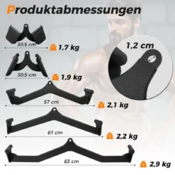 5er Set Rudegriffe für Kabelmaschine V Form LAT Kabelzugriff mit Gummi Handgriff für Rückenkrafttraining