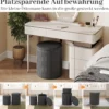 2er-set Runde hocker mit stauraum verschachtelbare Sitzhocker mit abnehmbaren Deckeln Grau