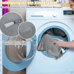 5er Set Schaumstoff Bausteine mit Ballgrube (Bälle nicht enthalten) & Cordstoff-Bezügen Kletterblöcke Spielbausteine Grau