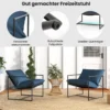 2er Set Sling-Akzentstuhl mit Sitz- & Rückenkissen & Metallrahmen Ergonomischer Loungestuhl Navy