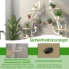 2er Set 6-stufiger Metall-Pflanzenständer in Halbmondform mit 2 Kleine Ablagen & Haken Weiß