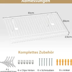 2er Set Wandmontage Schuhregale Metall-Draht Lagerorganisator Set Anpassbare Schrankregal