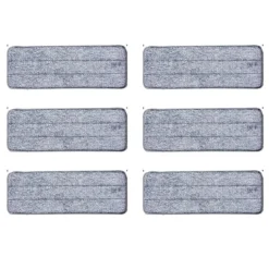 6er Set Wiederverwendbare Mikrofaser-Pads Ersatz-Pads für Wischmop Waschbares Rechteckiges Reinigungstuch