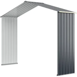 Erweiterungsset für Outdoor-Metallschuppen Erweitert 277 x 202 x 64 cm Grau