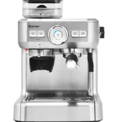 Espresso Maschine Automatische Kaffeemaschine Siebträgermaschine Siebträger 2L Wassertank Silber