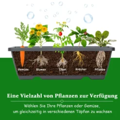 5-Etagen-Hochbeet Pflanzenständer Freistehende Pflanzenleiter 57 x 68,5x 114 cm Grau