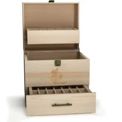 3 Etagen Ätherisches Öl Organizer 59 Fächer Ätherische Öl-Box Aufbewahrungsbox mit Schublade Holz