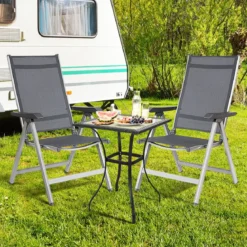 5-Fach Klappstuhl Einstellbar Gartenstuhl Klappsessel Rückenlehne Alu