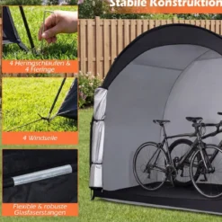 Fahrradgarage für 2 Fahrräder mit Rolltür & Tragetasche Wetterfestes & Wasserdichtes Fahrradzelt
