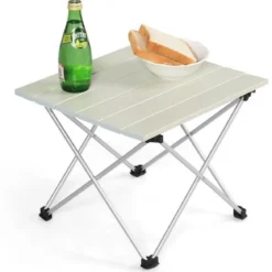 Faltbarer Camping-Tisch Alu Leichterund zusammenklappbarer Aluminium-Tisch Picknick-Tisch 40 x 35 x 32cm weiß