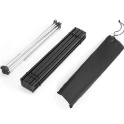 Faltbarer Camping-Tisch aus AluminiumLeichter und zusammenklappbarer Aluminium-Tisch 56 x 41 x 41 cm Schwarz