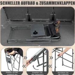 Faltbarer hoher Jagdstuhl Robuster übergroßer Regiestuhl mit Seitentisch Tragfähigkeit 150 kg