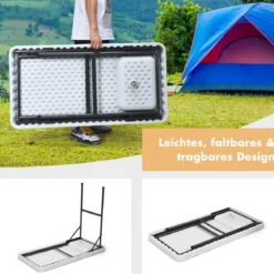 Faltbarer Jagd-Reinigungs-Schneidetisch mit Schnellanschluss-Stahlhahn 114,5 x 59 x 94 cm