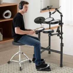 Faltbares E-Drum Set mit Mesh Pads & 150 Sounds & 10 Demos 7 Teiliges E-Schlagzeug Komplettset
