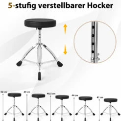 Faltbares E-Drum Set mit Mesh Pads & 150 Sounds & 10 Demos 7 Teiliges E-Schlagzeug Komplettset
