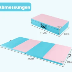 Faltbare Turnstange für Kinder Wackelfreies Heim-Fitnessgerät mit Gymnastikmatte Grün