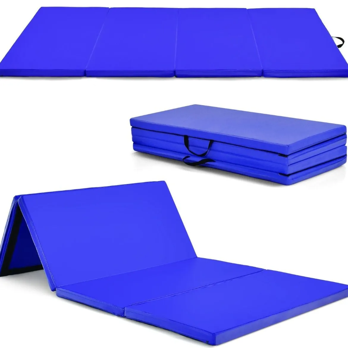 Faltbare Turnstange für Kinder Wackelfreies Heim-Fitnessgerät mit Gymnastikmatte Blau