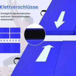 Faltbare Turnstange für Kinder Wackelfreies Heim-Fitnessgerät mit Gymnastikmatte Blau