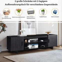 Fernsehschrank TV Schrank für TVs bis zu 65" Medienkonsole mit 2 Schränken 152 x 40 x 45 cm