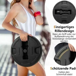 Füllbarer runder Schirmständer mit 37 cm Durchmesser für maximal 12 Kg Schwarz