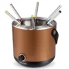 Fondueset 2 L Elektrisches Fondue 800 W aus Edelstahl Schokofondue mit 6 Spülmaschinengeeigneten Fonduegabeln