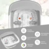 Fußbad Massagegerät faltbar Elektrische Fußbadewanne Heizung und Sprudelmassage Fußmassage Spa mit Massagerollen Grau