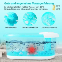 Fußbad Massagegerät Fussbadewanne elektrisch Foot Massager mit Heizung Eisblau