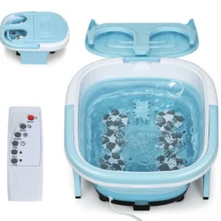 Fußbad Massagegerät Klappbar mit Fernbedienung Fußbad-Whirlpool 42 x 40 x 24 cm Blau