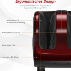 Fußmassagegerät Beinmassagegerät Fußmassage für Füße Wade 47,5 x 42,5 x 46 cm Rot