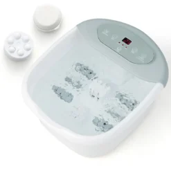 Fuß-Massagegerät Fussbad Fussbadewanne mit abnehmbarem Pediküre-Stein 1-stündiger automatischer Abschaltung Grau