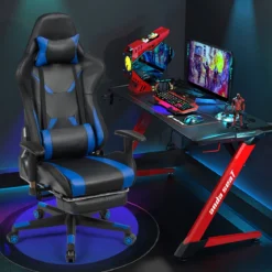 Gamingstuhl Bürostuhl Racing Chair Drehstuhl Blau