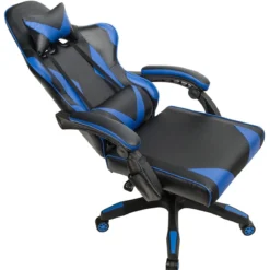Gaming Stuhl Ergonomisch Racing Schreibtischstuhl Drehstuhl Chefsessel Bürostuhl Blau