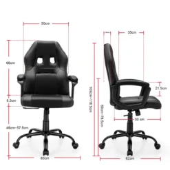 Gaming-Stuhl mit Rückenlehne Ergonomisch höhenverstellbar Schwarz