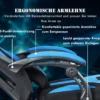 Gaming Stuhl verstellbar Bürostuhl Chefsessel mit hoher Rücken Racingstuhl Blau