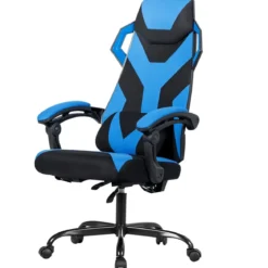 Gaming Stuhl verstellbar Bürostuhl Chefsessel mit hoher Rücken Racingstuhl Blau