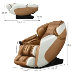 Ganzkörper Massagesessel Zero Gravity SL Track Massagestuhl mit Luftkompression & Heizung Hellbraun
