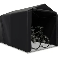 Garagenzelt 160 x 218 x 164 cm Gerätehaus Wasserdicht mit Metallrahmen Dunkelgrau