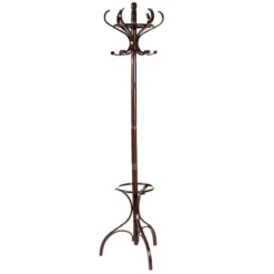 Garderobenständer Kleiderständer Garderobe mit 12 Haken Braun/Schwarz/Natur/Weiß