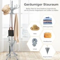 Garderobenständer Kleiderständer Jackenständer mit 12 Kleiderhaken