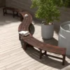 Gartenbank ohne Rückenlehne für 2-3 Sitzer Wetterfeste Holzbank bis 325 kg Belastbar Braun