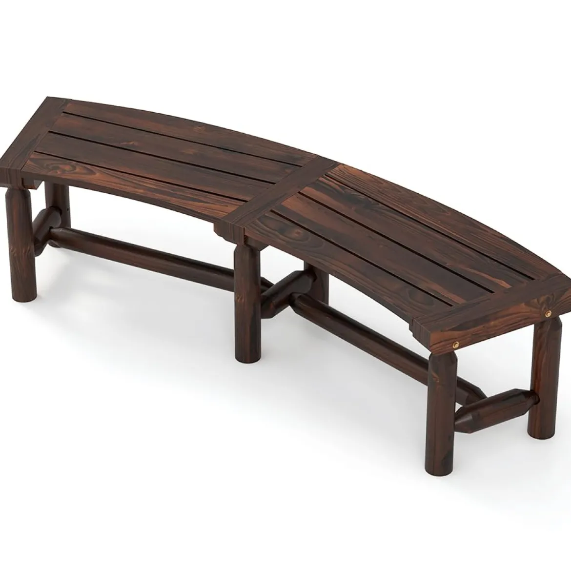 Gartenbank ohne Rückenlehne für 2-3 Sitzer Wetterfeste Holzbank bis 325 kg Belastbar Braun