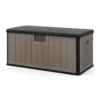 Gartenbox 378 L Auflagenbox Wasserdicht für Garten mit Abschließbarem Deckel Aufbewahrungsbox für Kissen & Gartengeräte Schwarz+Braun