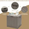 Gartenbox mit 114 L Kapazität abschließbarem Deckel & integrierten Griffen Hellbraun