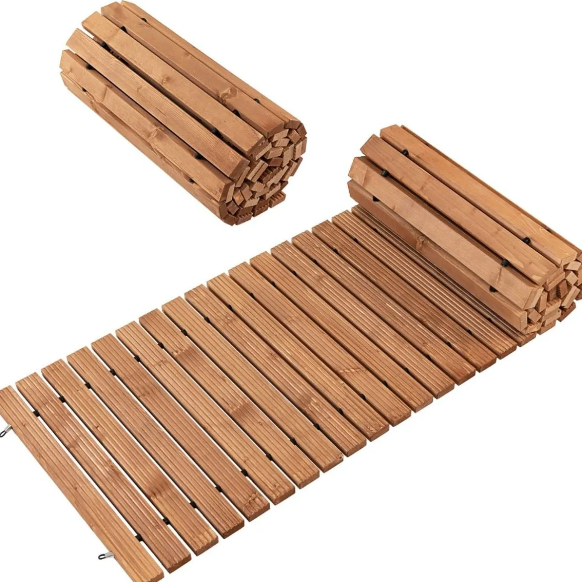 Garten-Holzweg 245 x 55 x 2 cm Ausrollbarer Witterungsbeständiger Gerader Gehweg im Freien