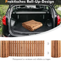 Garten-Holzweg 245 x 43 x 2 cm Ausrollbarer Witterungsbeständiger Gerader Gehweg im Freien